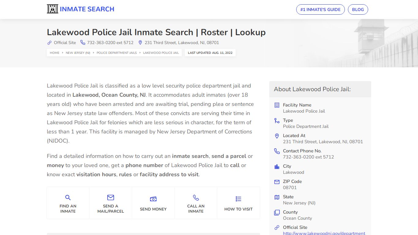 Lakewood Police Jail Inmate Search | Roster | Lookup